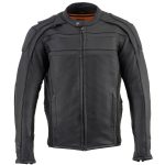 Milwaukee Leather ML2083 Men’s Black Premium Leather Vented Motorcycle Rider Jacket w/ Reflective Piping - Image 10