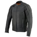 Milwaukee Leather ML2083 Men’s Black Premium Leather Vented Motorcycle Rider Jacket w/ Reflective Piping - Image 12