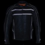 Milwaukee Leather ML2083 Men’s Black Premium Leather Vented Motorcycle Rider Jacket w/ Reflective Piping - Image 7