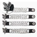 Milwaukee Leather Flying Eagle Medallion Vest Extender – Double Chrome Chains Genuine Leather 6.5″ Extension 4-PCS MLA6003SET