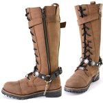 Milwaukee Leather Silver Boot Chain w/ Vintage Native American Medallion & Adjustable Strap -MLA3001 - Image 5