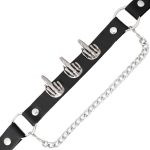 Milwaukee Leather Silver Middle Finger Emblem Boot Chain with Adjustable Strap – MLA3012
