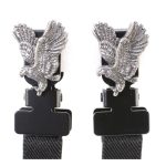 Milwaukee Leather MLA4005 Motorcycle Biker Silver Flying Eagle Elastic Bungee Clips for Chaps or Pants (Set of 2) - Image 2