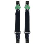 Milwaukee Leather MLA4018 3-Leaf Clover Motorcycle Biker Elastic Bungee Clips for Chaps or Pants (Set of 2)