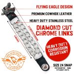 Milwaukee Leather Flying Eagle Medallion Vest Extender – Double Chrome Chains Genuine Leather 6.5″ Extension 4-PCS MLA6003SET - Image 2