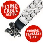 Milwaukee Leather Flying Eagle Medallion Vest Extender – Double Chrome Chains Genuine Leather 6.5″ Extension 4-PCS MLA6003SET - Image 4