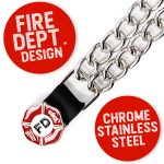 Milwaukee Leather Fire Department Medallion Vest Extender – Double Chrome Chains Genuine Leather 6.5″ Extension 4-PCS MLA6012SET - Image 4