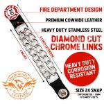 Milwaukee Leather Fire Department Medallion Vest Extender – Double Chrome Chains Genuine Leather 6.5″ Extension 4-PCS MLA6012SET - Image 2