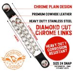 Milwaukee Leather Silver/Chrome Medallion Vest Extender – Double Chrome Chains Genuine Leather 6.5″ Extension 4-PCS MLA6015SET - Image 2