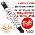 Milwaukee Leather Black Medallion Vest Extender – Double Chrome Chains Genuine Leather 6.5″ Extension 4-PCS MLA6016SET - Image 2