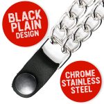 Milwaukee Leather Black Medallion Vest Extender – Double Chrome Chains Genuine Leather 6.5″ Extension 4-PCS MLA6016SET - Image 4