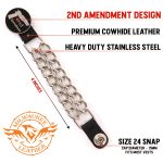 Milwaukee Leather 2nd Amendment Medallion Vest Extender – Double Chrome Chains Genuine Leather 6.5″ Extension 4-PCS MLA6027SET - Image 2