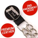 Milwaukee Leather 2nd Amendment Medallion Vest Extender – Double Chrome Chains Genuine Leather 6.5″ Extension 4-PCS MLA6027SET - Image 4