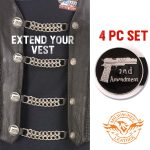 Milwaukee Leather 2nd Amendment Medallion Vest Extender – Double Chrome Chains Genuine Leather 6.5″ Extension 4-PCS MLA6027SET - Image 3