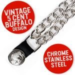 Milwaukee Leather 5 Cent Buffalo Medallion Vest Extender – Double Chrome Chains Genuine Leather 8.5″ Extension 4-PCS MLA6043SET - Image 4