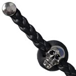 Milwaukee Leather Skull Medallion Vest Extender Genuine Leather Braided Strap 6.5″ Extension 4-PCS MLA6064SET - Image 2