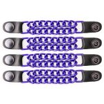 Milwaukee Leather MLA6090 Purple 4 Inch 4-PCS Vest Extender Set – Double Chrome Chains w/ Genuine Leather