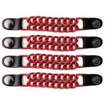 Milwaukee Leather MLA6092 Red 4 Inch 4-PCS Vest Extender Set – Double Chrome Chains w/ Genuine Leather
