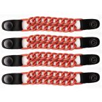 Milwaukee Leather MLA6093 Orange 4 Inch 4-PCS Vest Extender Set – Double Chrome Chains w/ Genuine Leather