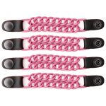 Milwaukee Leather MLA6094 Pink 4 Inch 4-PCS Vest Extender Set – Double Chrome Chains w/ Genuine Leather