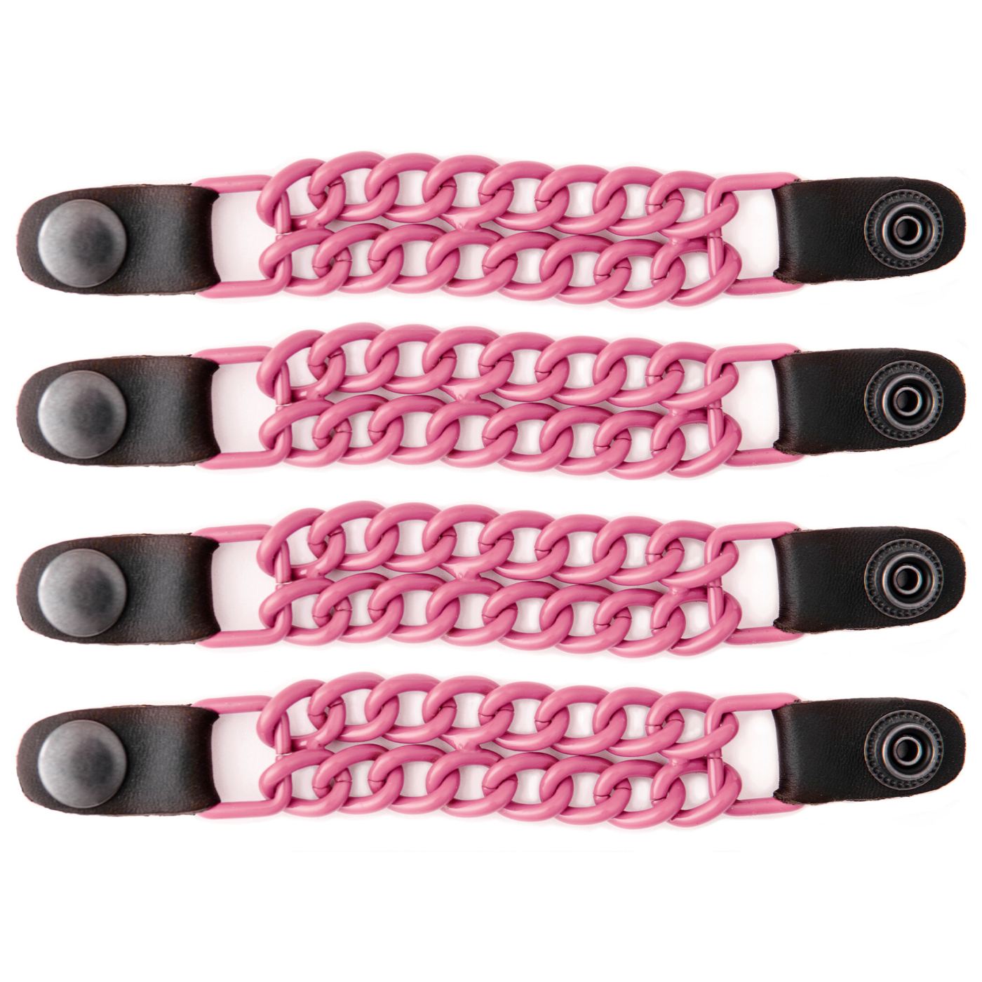 Milwaukee Leather MLA6094 Pink 4 Inch 4-PCS Vest Extender Set – Double Chrome Chains w/ Genuine Leather
