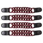 Milwaukee Leather MLA6096 Candy Red 4 Inch 4-PCS Vest Extender Set – Double Chrome Chains w/ Genuine Leather