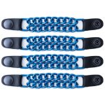 Milwaukee Leather MLA6097 Candy Blue 4 Inch 4-PCS Vest Extender Set – Double Chrome Chains w/ Genuine Leather
