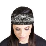 Milwaukee Leather | Bling Designed Wide Headbands-Headwraps for Women Biker Bandana with Down Wing Eagle – MLA8020