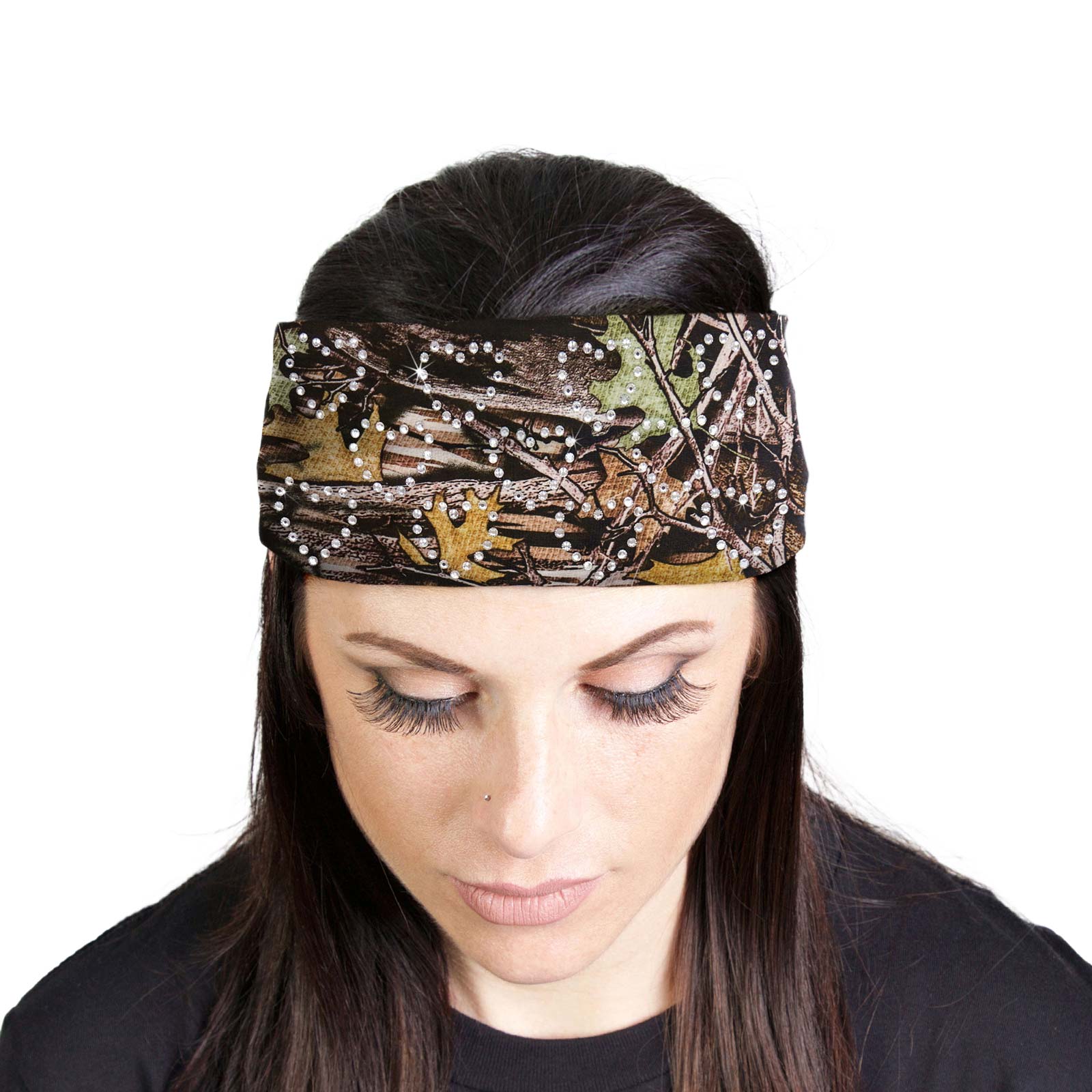 Milwaukee Leather | Bling Designed Wide Headbands-Headwraps for Women Biker Bandana with Hunter Camo – MLA8027