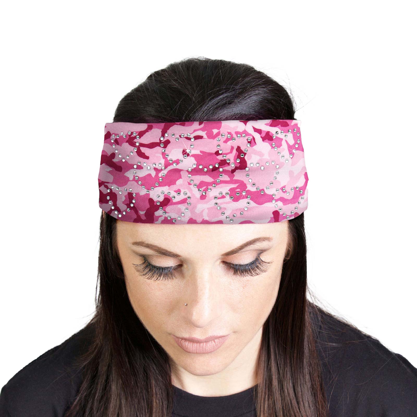 Milwaukee Leather | Bling Designed Wide Headbands-Headwraps for Women Biker Bandana with Pink Camo – MLA8032