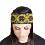 Milwaukee Leather | Bling Designed Wide Headbands-Headwraps for Women Biker Bandana with Sun Flower – MLA8044