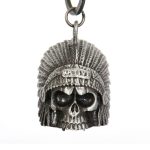 Milwaukee Leather MLB9002 ‘Native Skull’ Motorcycle Good Luck Bell | Key Chain Accessory for Bikers - Image 2
