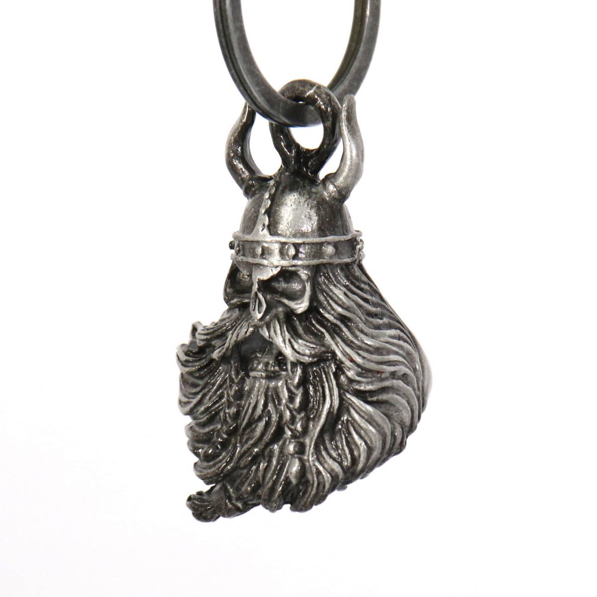 Milwaukee Leather MLB9003 ‘Viking Skull with Helmet’ Motorcycle Good Luck Bell | Key Chain Accessory for Bikers