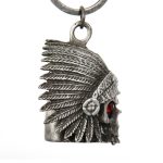 Milwaukee Leather MLB9009 ‘Native Skull with Red Eyes’ Motorcycle Good Luck Bell | Key Chain Accessory for Bikers - Image 3
