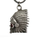 Milwaukee Leather MLB9009 ‘Native Skull with Red Eyes’ Motorcycle Good Luck Bell | Key Chain Accessory for Bikers - Image 5