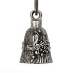 Milwaukee Leather MLB9010 ‘Music Notes’ Motorcycle Good Luck Bell | Key Chain Accessory for Bikers