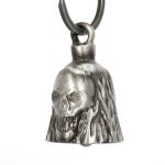 Milwaukee Leather MLB9012 ‘Skull and Flames’ Motorcycle Good Luck Bell | Key Chain Accessory for Bikers