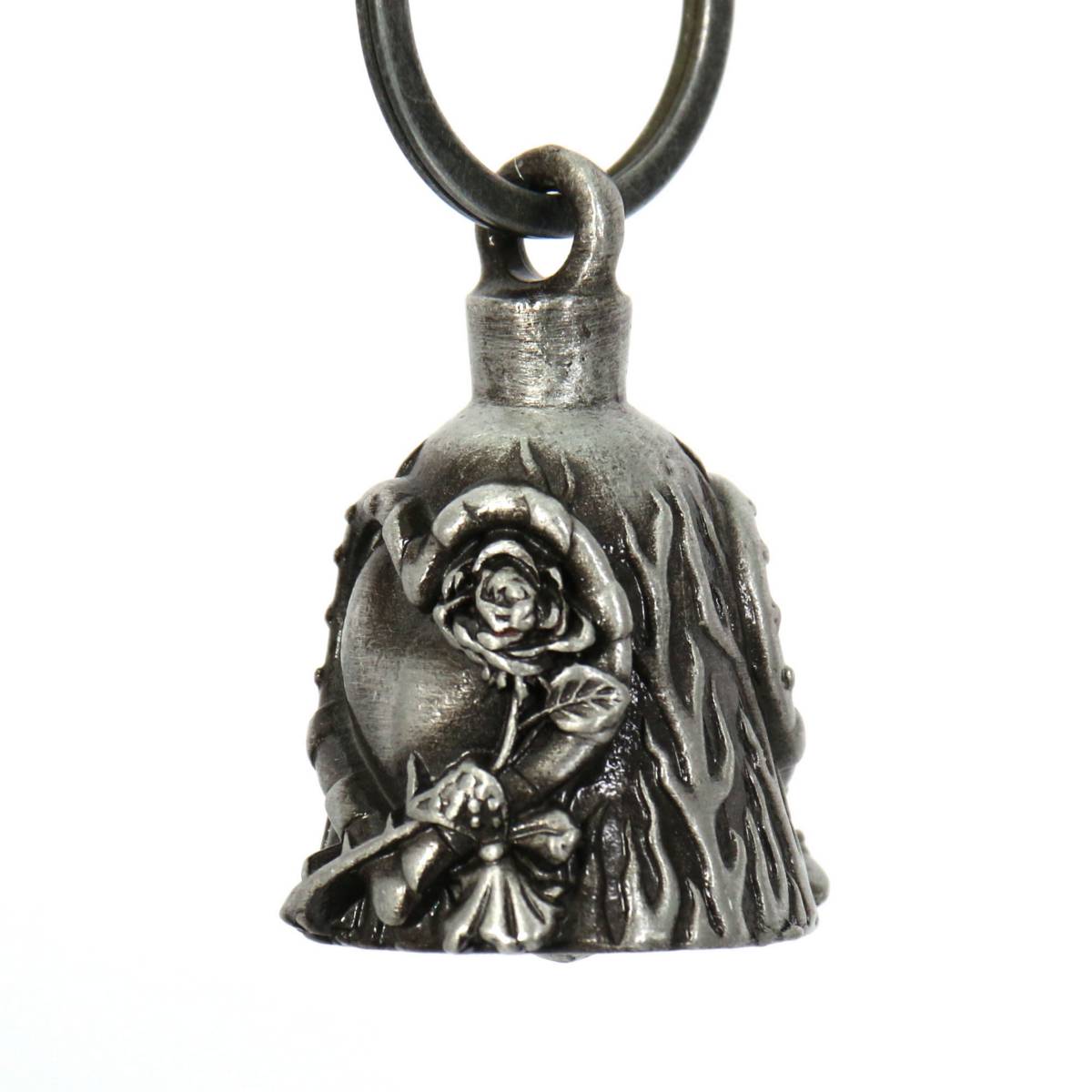 Milwaukee Leather MLB9018 ‘Love and Rose’ Motorcycle Good Luck Bell | Key Chain Accessory for Bikers