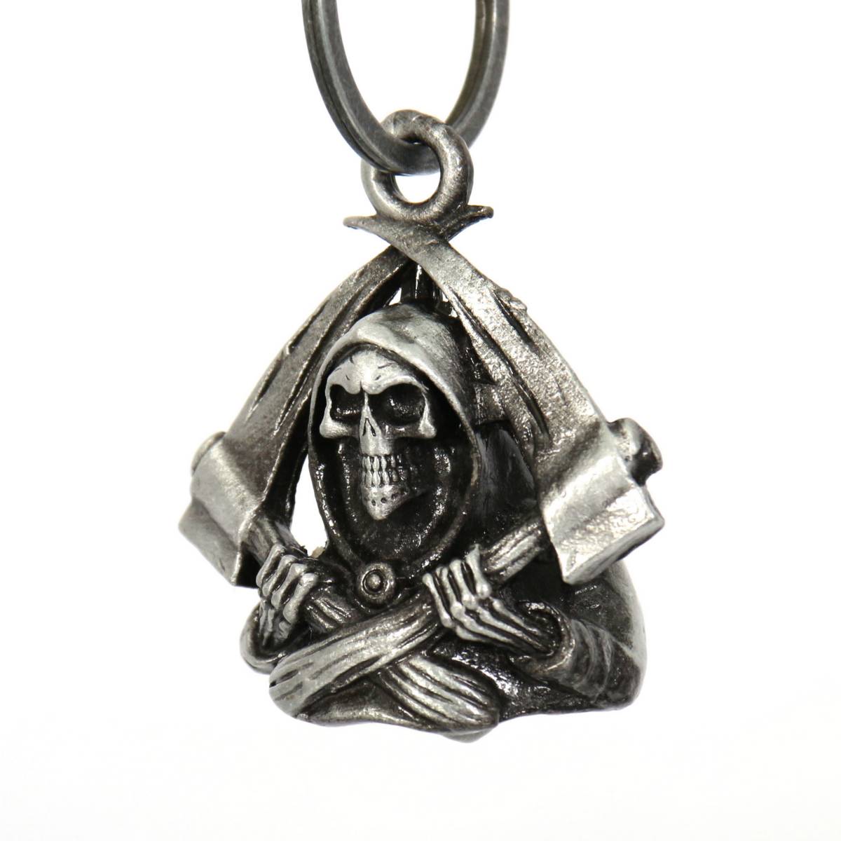 Milwaukee Leather MLB9026 ‘Grim Reaper’ Motorcycle Good Luck Bell | Key Chain Accessory for Bikers
