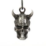 Milwaukee Leather MLB9029 ‘Viking Skull with Black Eyes’ Motorcycle Good Luck Bell | Key Chain Accessory for Bikers - Image 2