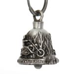 Milwaukee Leather MLB9030 ‘Rider and Angel’ Motorcycle Good Luck Bell | Key Chain Accessory for Bikers