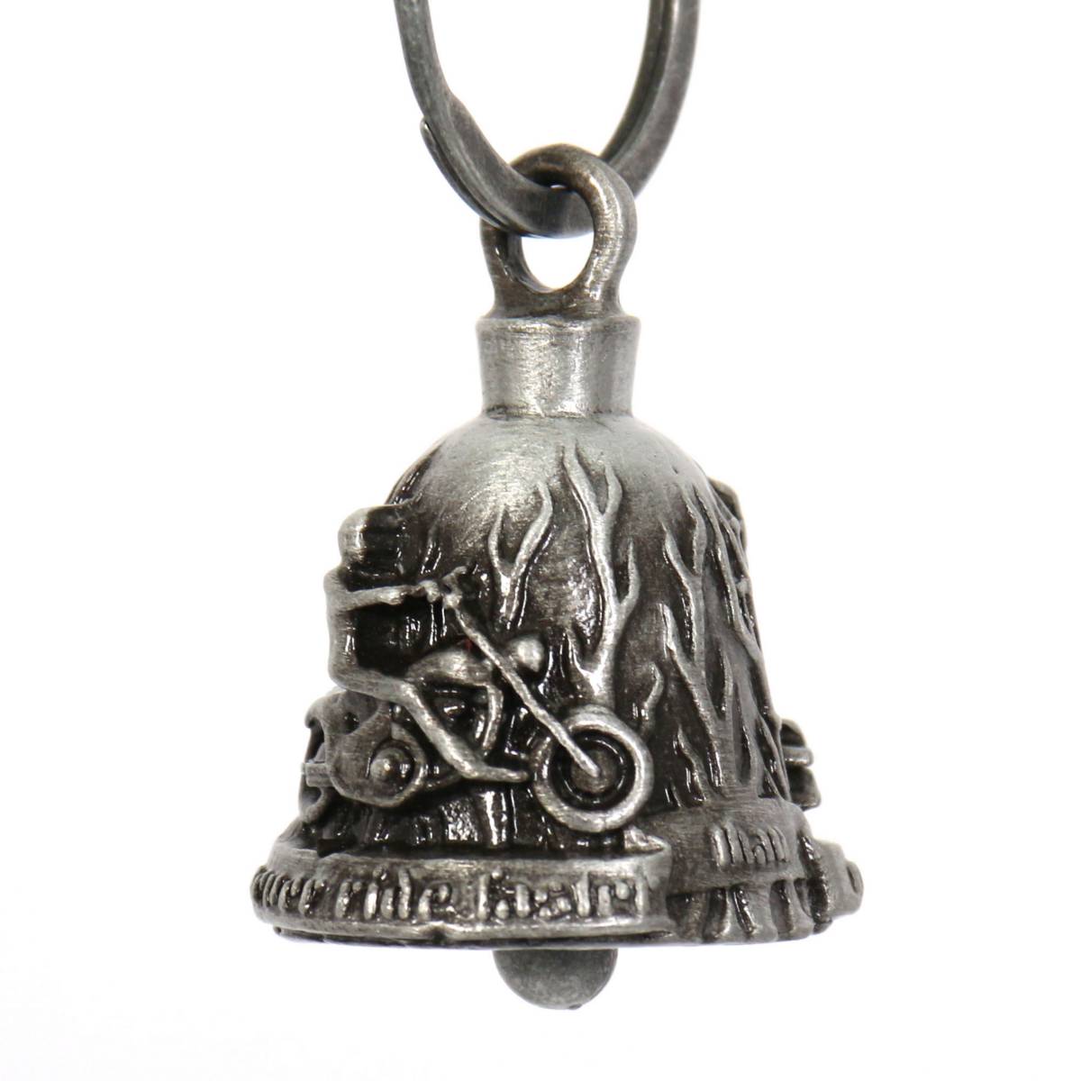 Milwaukee Leather MLB9030 ‘Rider and Angel’ Motorcycle Good Luck Bell | Key Chain Accessory for Bikers