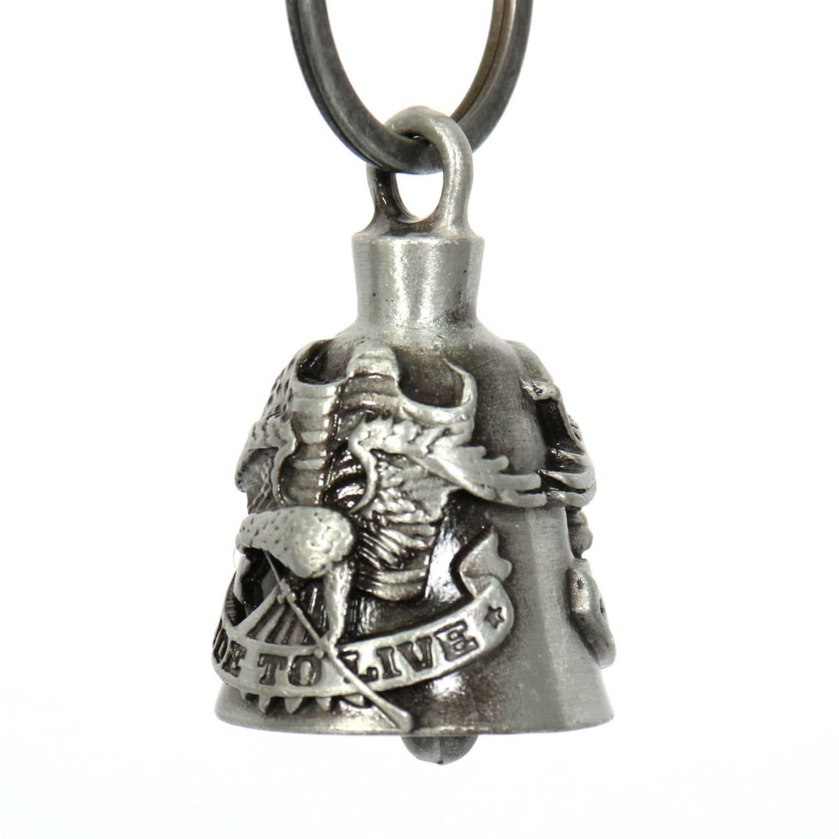 Milwaukee Leather MLB9032 ‘Eagle – Ride to Live’ Motorcycle Good Luck Bell | Key Chain Accessory for Bikers