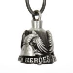 Milwaukee Leather MLB9034 ‘Eagle – Fallen Heroes’ Motorcycle Good Luck Bell | Key Chain Accessory for Bikers