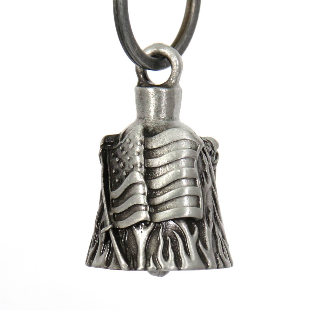 Milwaukee Leather MLB9036 ‘USA Flag’ Motorcycle Good Luck Bell | Key Chain Accessory for Bikers