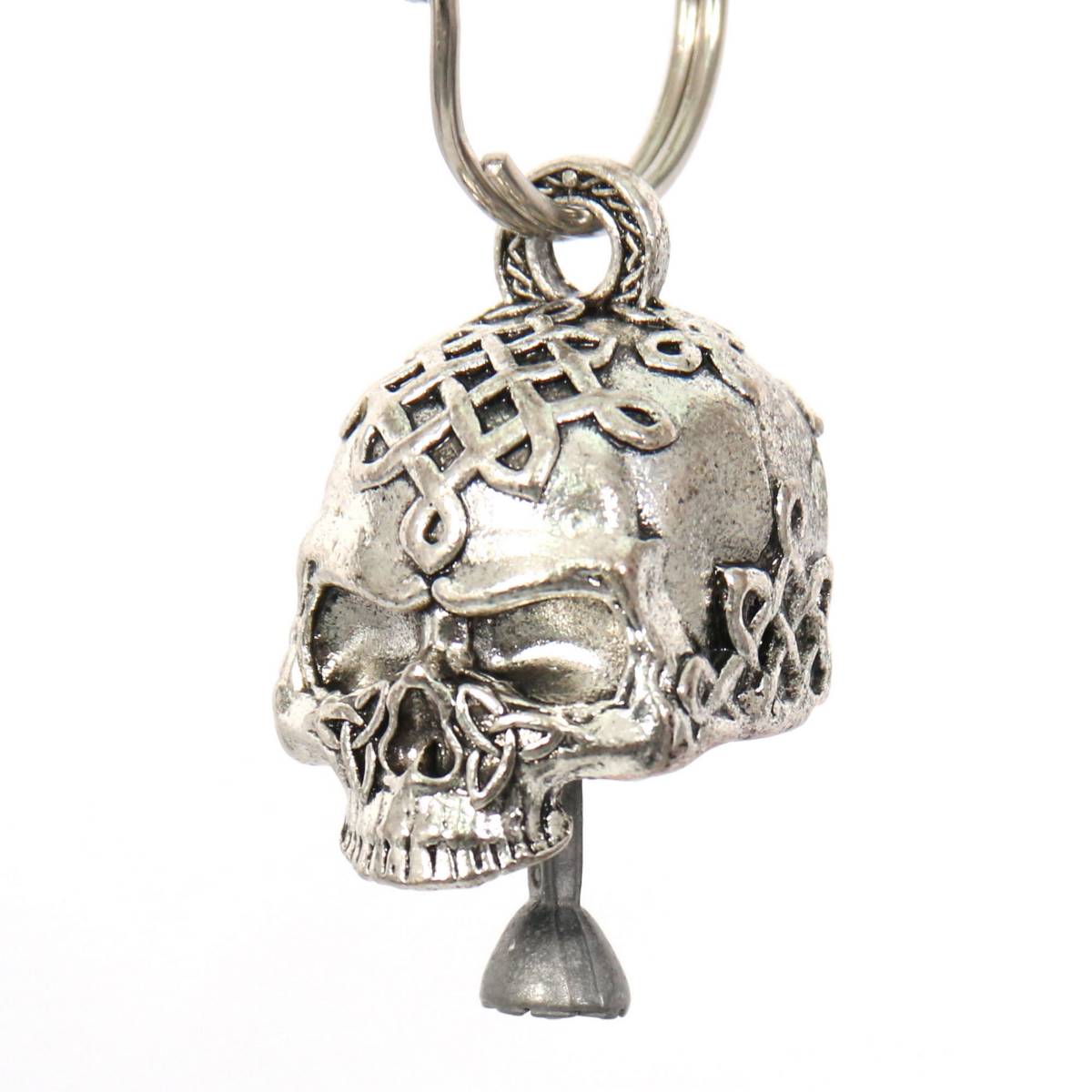 Milwaukee Leather MLB9037 ‘Male Sugar Skull’ Motorcycle Good Luck Bell | Key Chain Accessory for Bikers