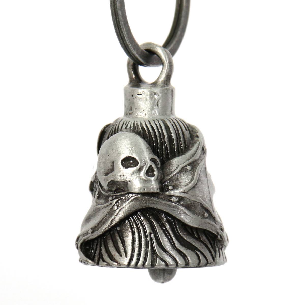 Milwaukee Leather MLB9040 ‘Skull’ Motorcycle Good Luck Bell | Key Chain Accessory for Bikers