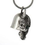 Milwaukee Leather MLB9048 ‘Viking Skull with Green Eyes’ Motorcycle Good Luck Bell | Key Chain Accessory for Bikers - Image 3