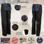 Milwaukee Leather USA MADE MLCHL5001 Women’s Black Shade Premium Leather Motorcycle Chaps - Image 4
