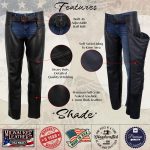 Milwaukee Leather USA MADE MLCHL5001 Women’s Black Shade Premium Leather Motorcycle Chaps - Image 2